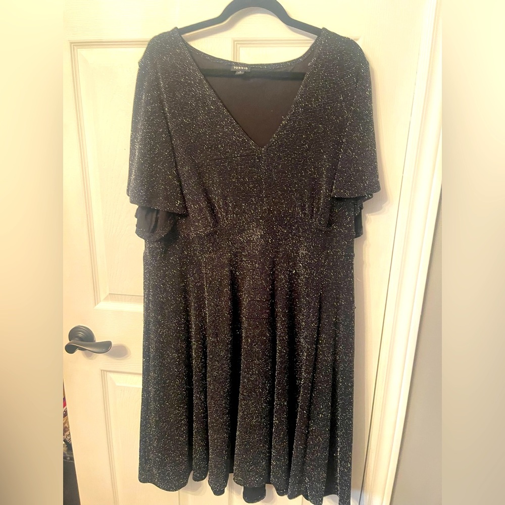 Gray silver glitter dress
